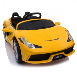 12V Kids Ride On Sports Car 2.4GHZ Remote Control Yellow