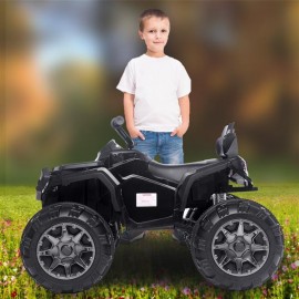 12V Kids Electric 4-Wheeler ATV Quad Ride On Car Toy with 3.7mph Max Speed, Treaded Tires, LED Headlights, AUX Jack, Radio