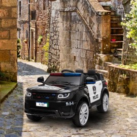 12V Kids Police Ride On Car Electric Cars 2.4G Remote Control, LED Flashing Light, Music & Horn.